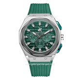 BEVERLY HILLS POLO CLUB BP3718X.375 Green Silver Rubber Strap